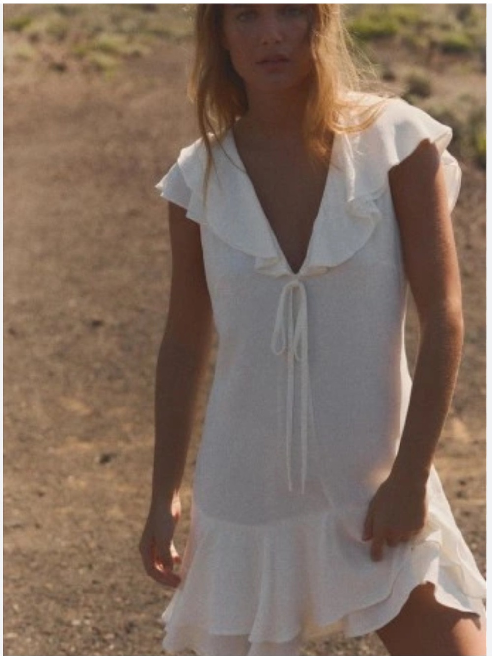 Zara NWT white ruffle dress